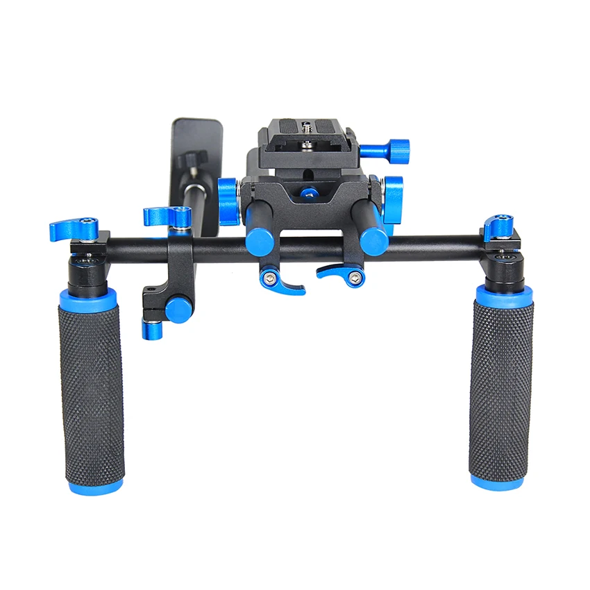 Double-hand follow focus dslr video camera rig for DSLR camera camcorder