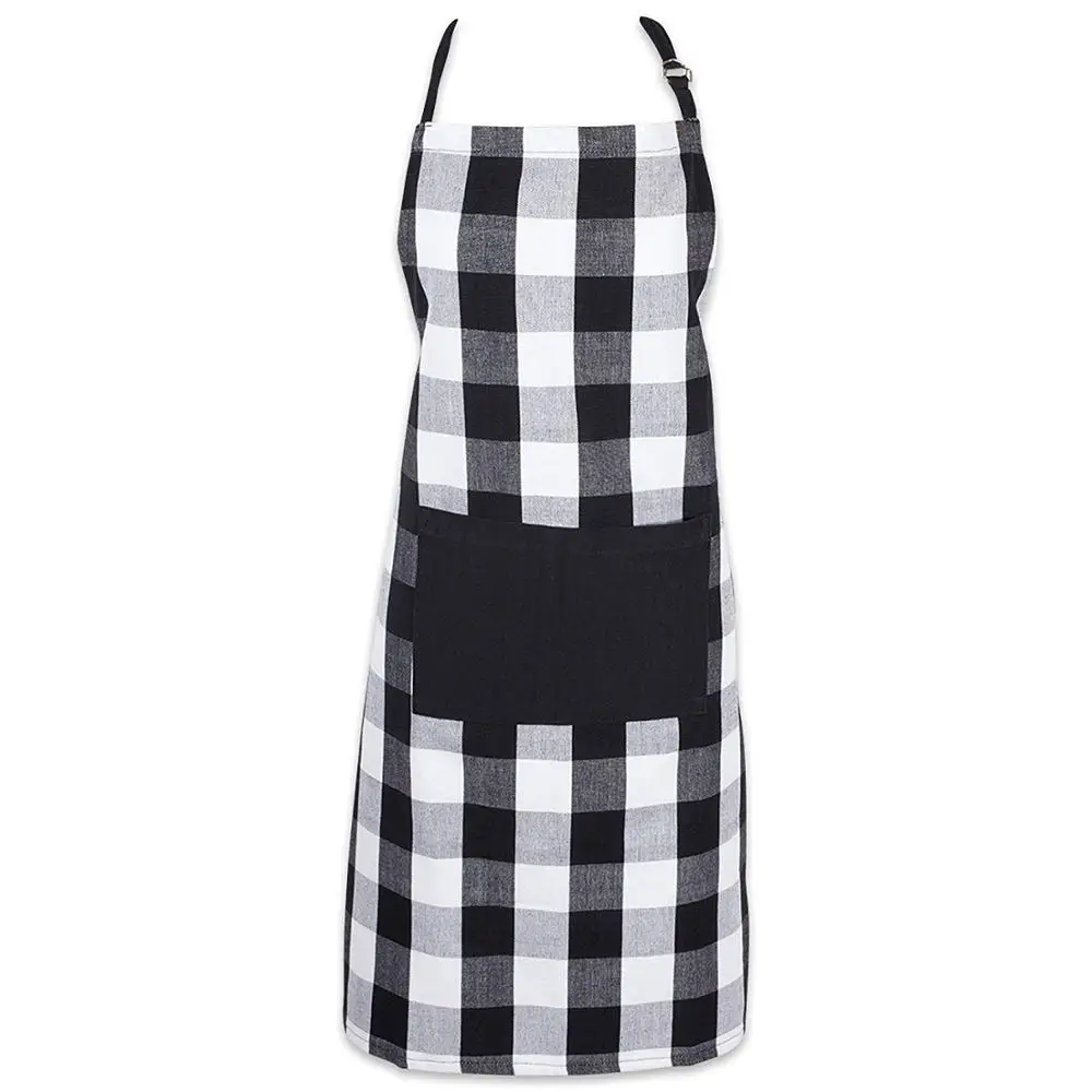 
Cotton Adjustable Buffalo Check Plaid Cooking Kitchen apron custom print 