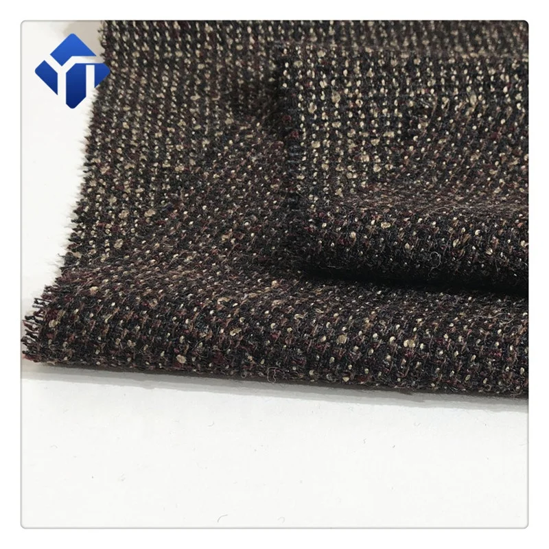 
New design mills Spring and Autumn woolen blended fancy boucle yarn woven wool tweed for winter overcoats 