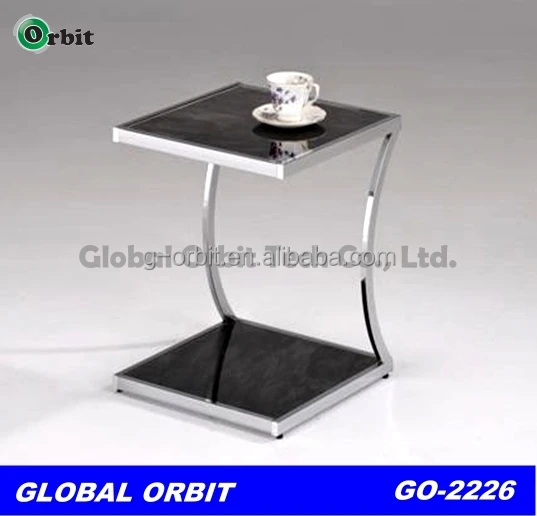 Modern Side Table Metal Legs for Square Glass Coffee Table