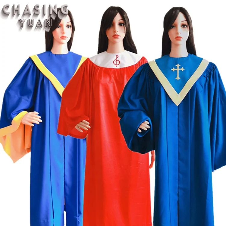 Unisex Modern Church Choir Robes Designs with a Reversible Stole