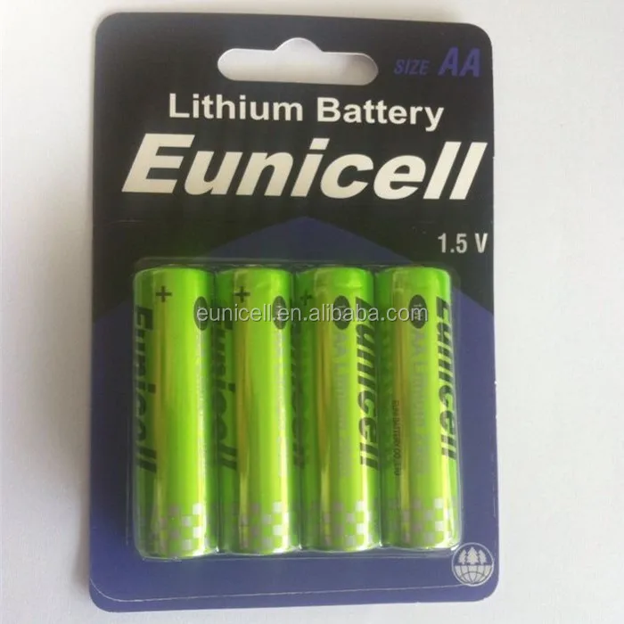 Over 10 Years Shelf Life Shenzhen EUNICELL Non Rechargeable FR6 L91 AA Lithium Battery 1.5v for Electric Device