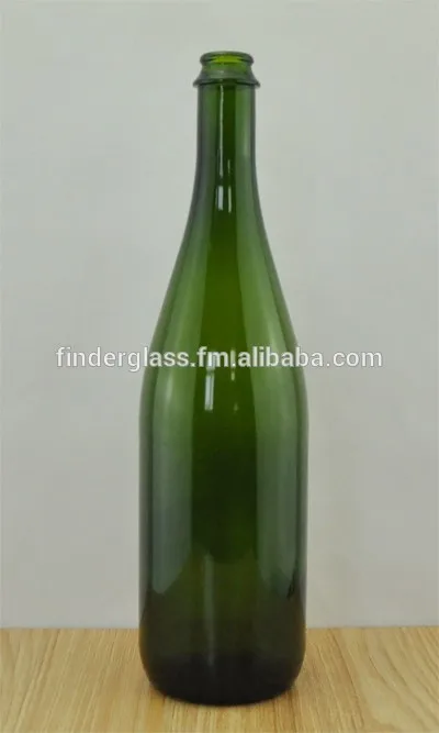 750ml финиш короны темно-зеленый игристых бутылку/стеклянная бутылка вина