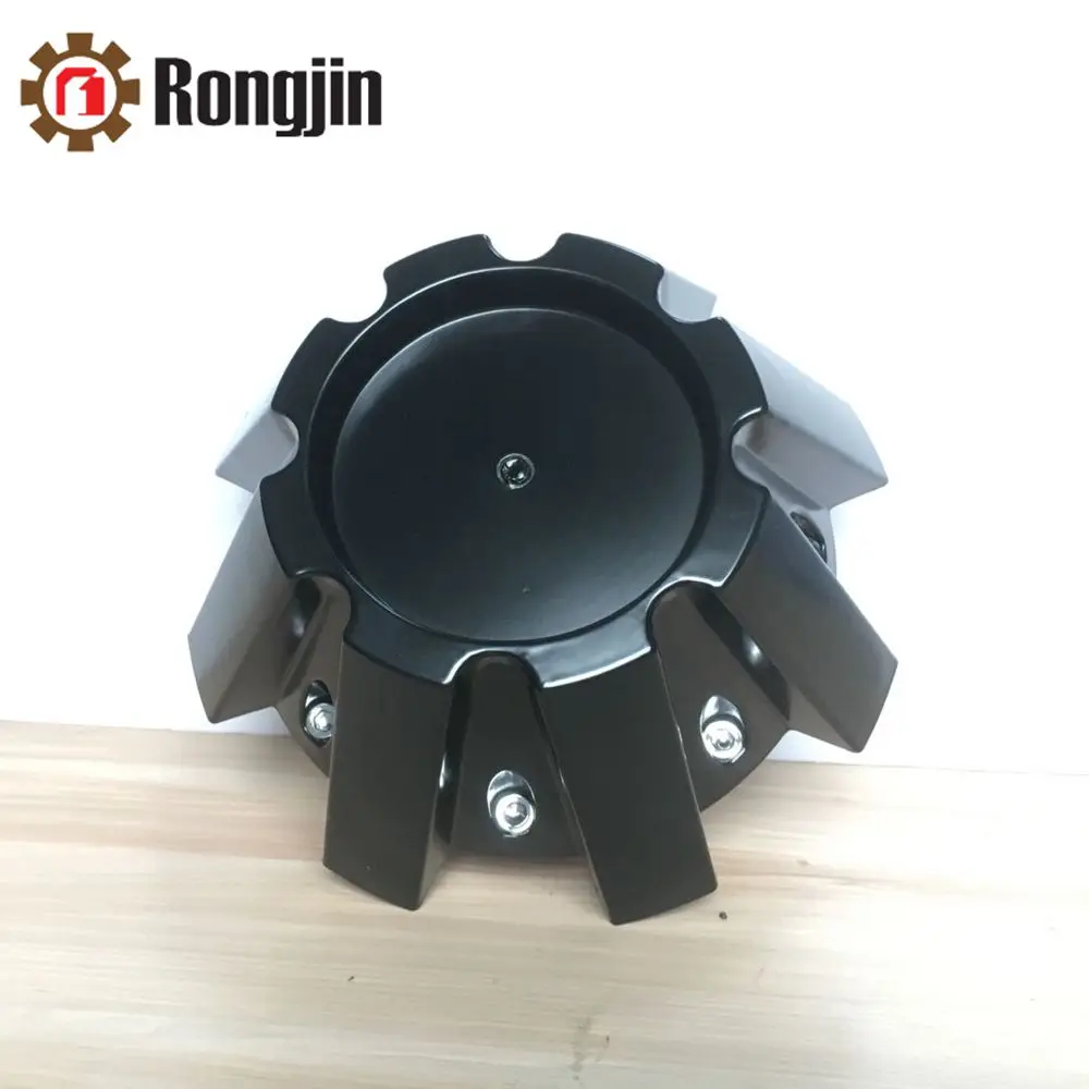 8lugs No Logo  flat black with chrome rivets  wheel center cap