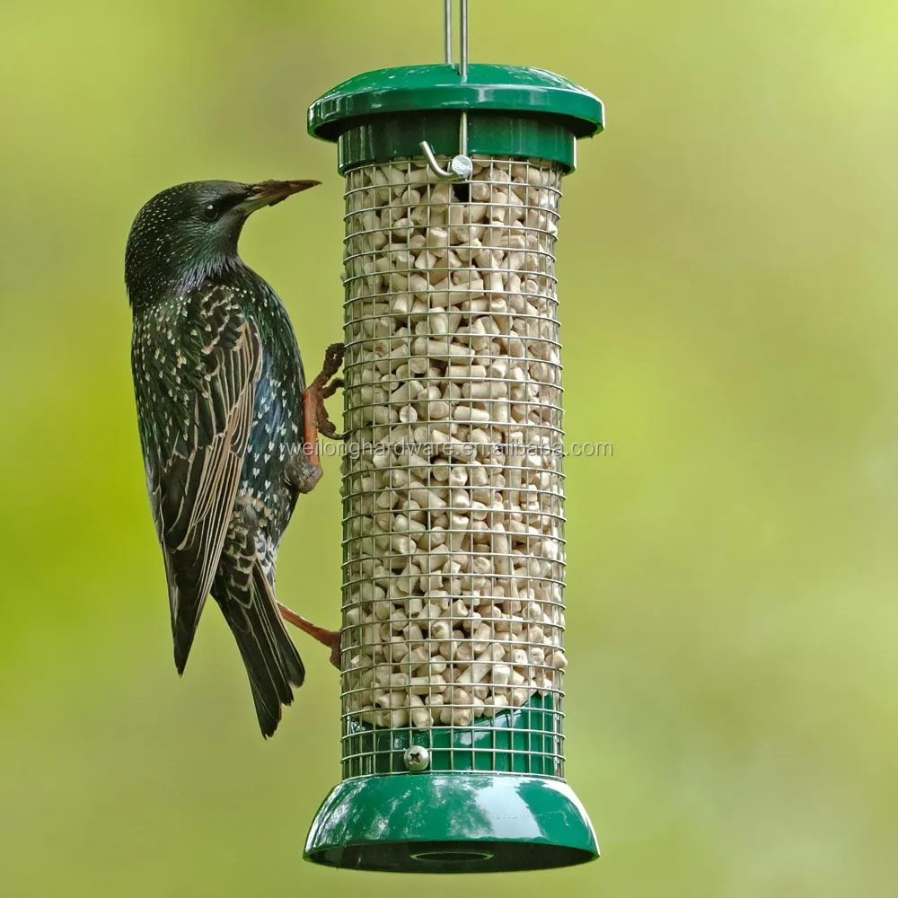 New Green Steel Suet Roll Feeder Premium flip metal bird feeder
