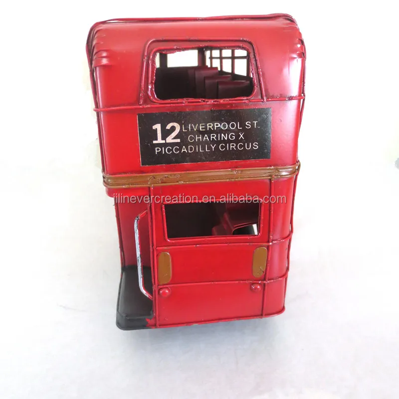 Mini London classic red double-decker bus model