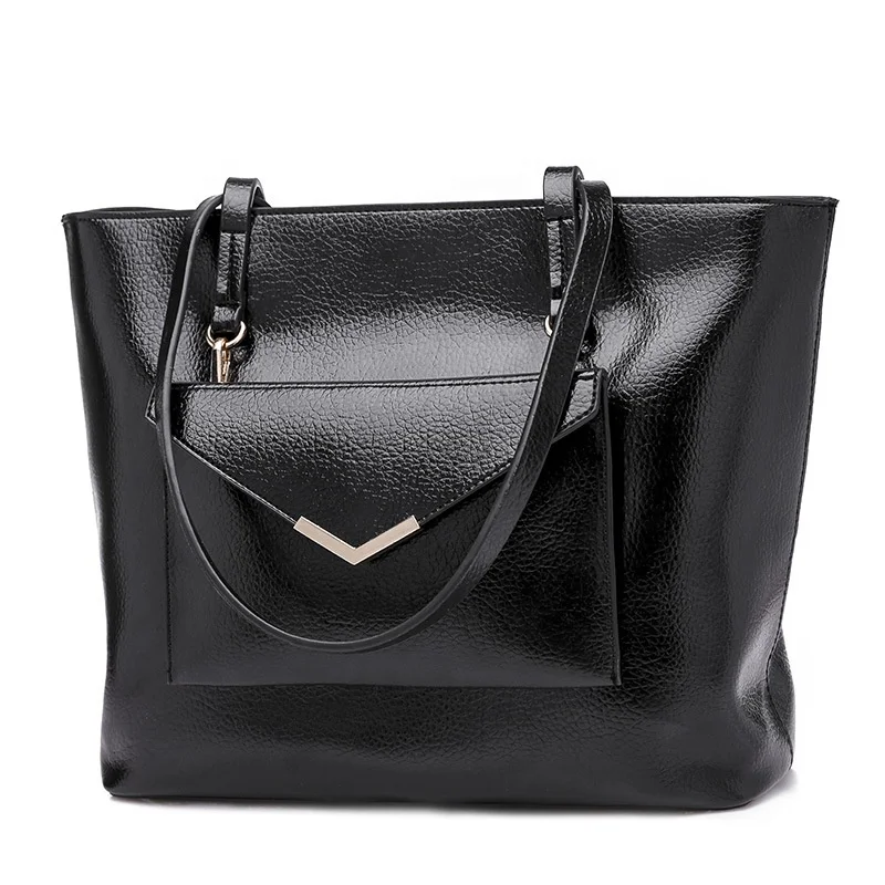 Elegant Large Leather Bag New Style Fashion Simple Hand and Sling Shoulder Leather Tote Bag for Women