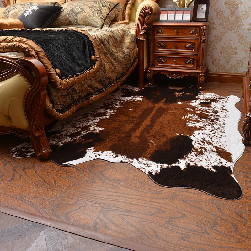 Zhejiang Artificial cowhide rugs leather carpet patchwork cow skin carpets