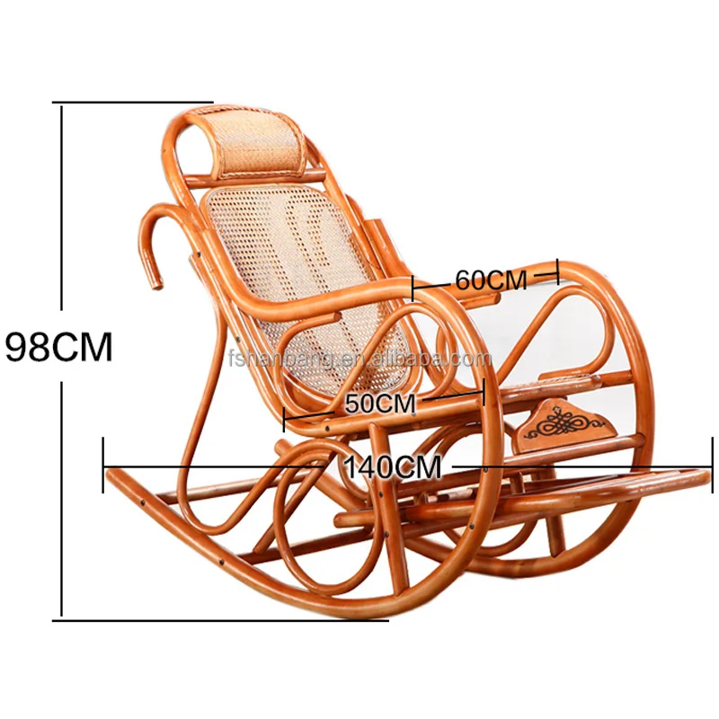 Stock Foot Massage Flat Pack Cane Wood Rattan Antique Wicker Rocking Chairs for Sale