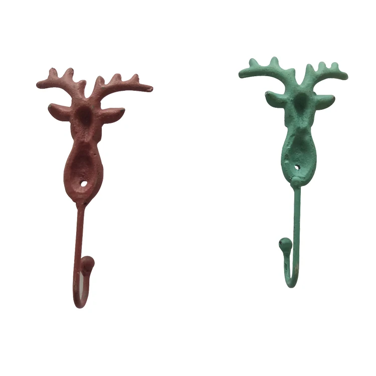 Wholesale cast iron deer head wall hanger hook