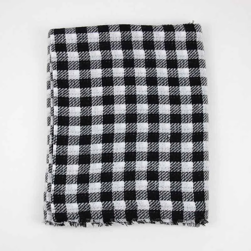 Wholesale Women Double Side Red And Black Buffalo Plaid Pashmina Scarf