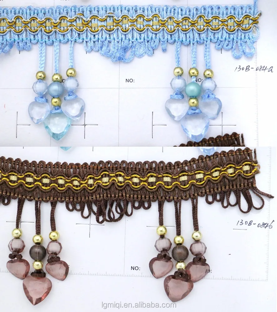 China supplier Beauty curtain tassel beaded fringes and trims