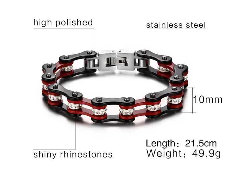 Fashion Trending Chain Link Bracelet Stainless steel Motorcycle Bike Bicycle Chain Bracelet