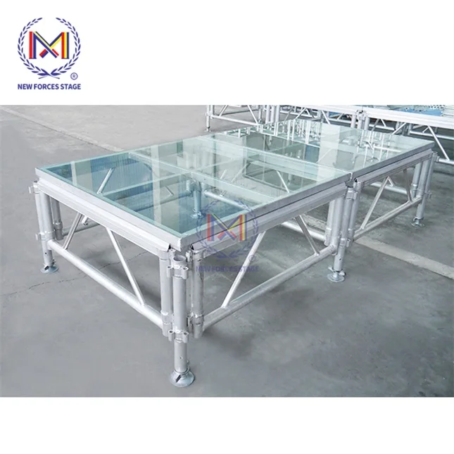 Aluminum Led Stage truss lights Mobile Wedding stage decoration Portable Stage Poduim Lighting effect