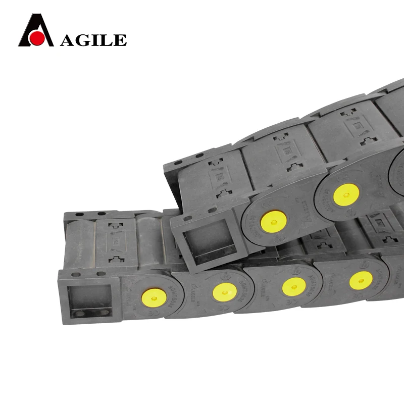 
35*75 MTS series reinforced nylon cable carrier with yellow pin 