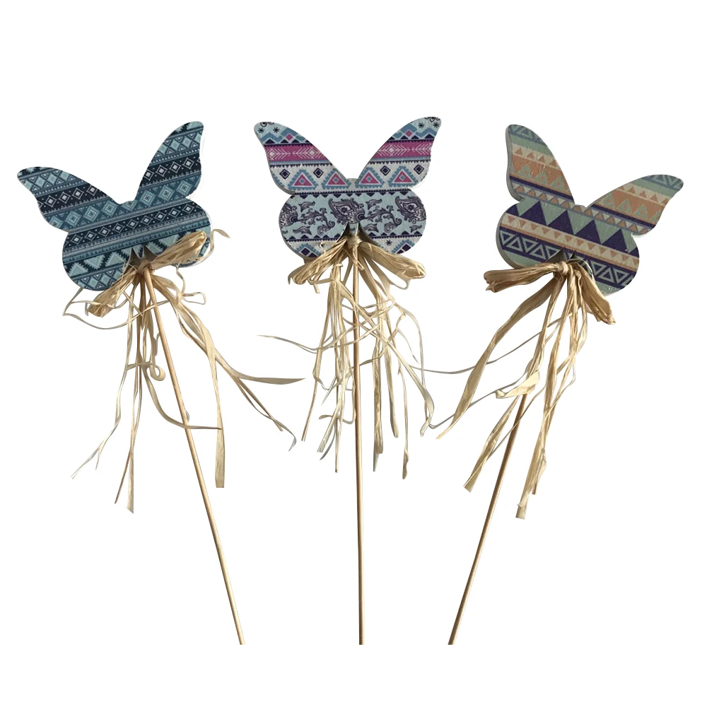 Easter wooden butterfly stick