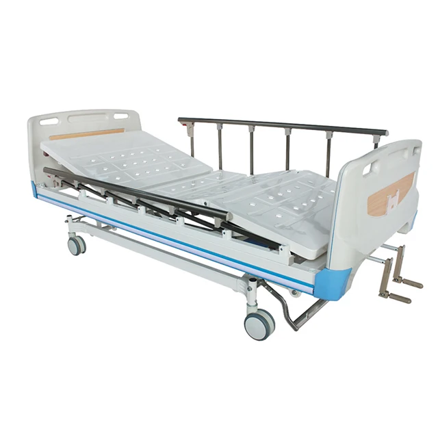 hot sale cheap 2 hand crank medical hospital bed