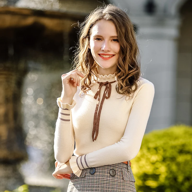 Новинка Зима 2020 модная женская одежда с длинными рукавами вязаный Теплый Женский Повседневный дикий свитер