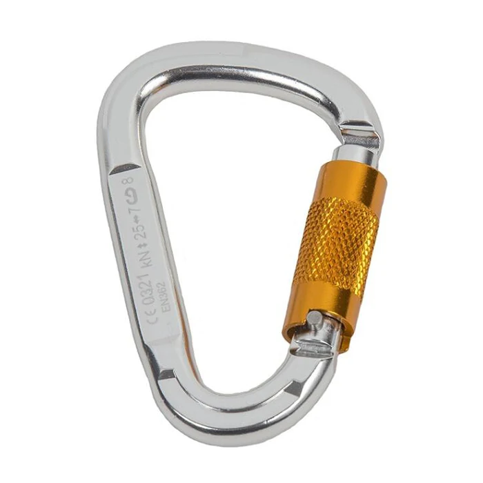 Auto-lock alloy carabiner 25KN D-shape climbing carabiner
