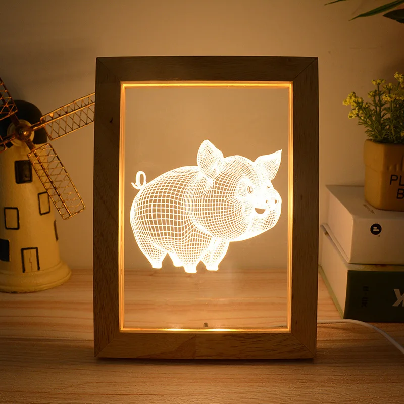Fairy 3D LED Night Light Photo Frame Abstract Illusion LED Table Lamps For Bedroom Living Room Art Decor Christmas Gifts