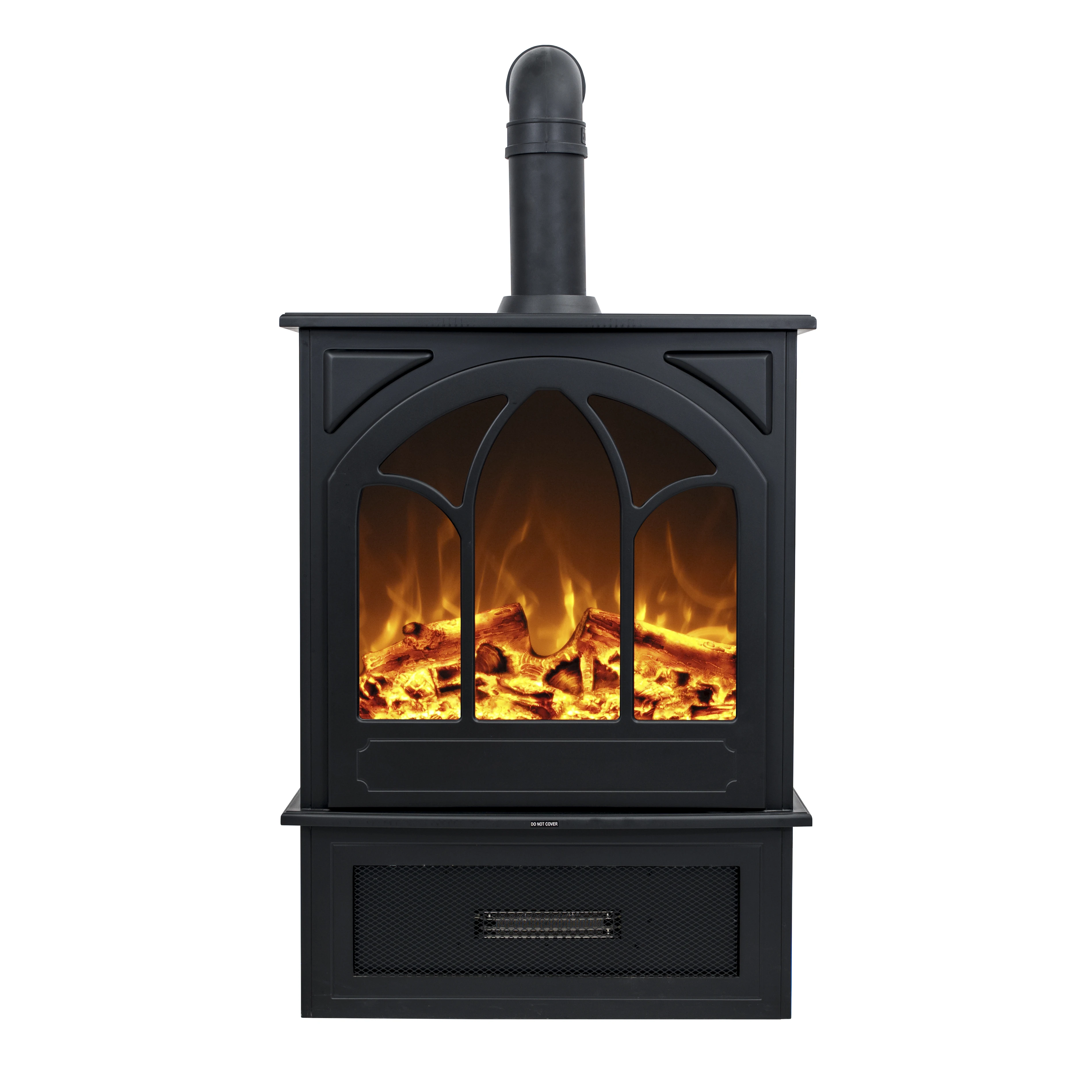 Decorative Chimney freestanding electric fireplace heater , wood burning flame effect