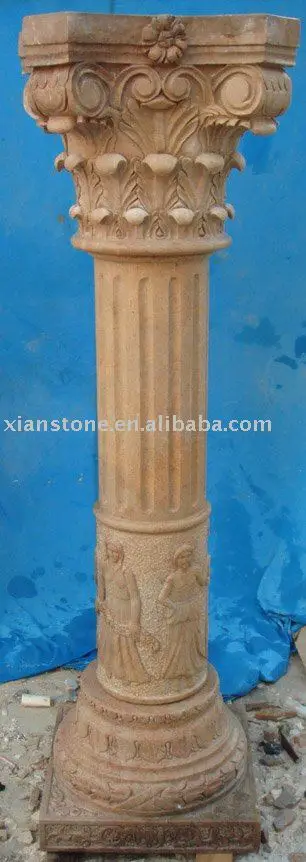Brown roman round decorative pillars