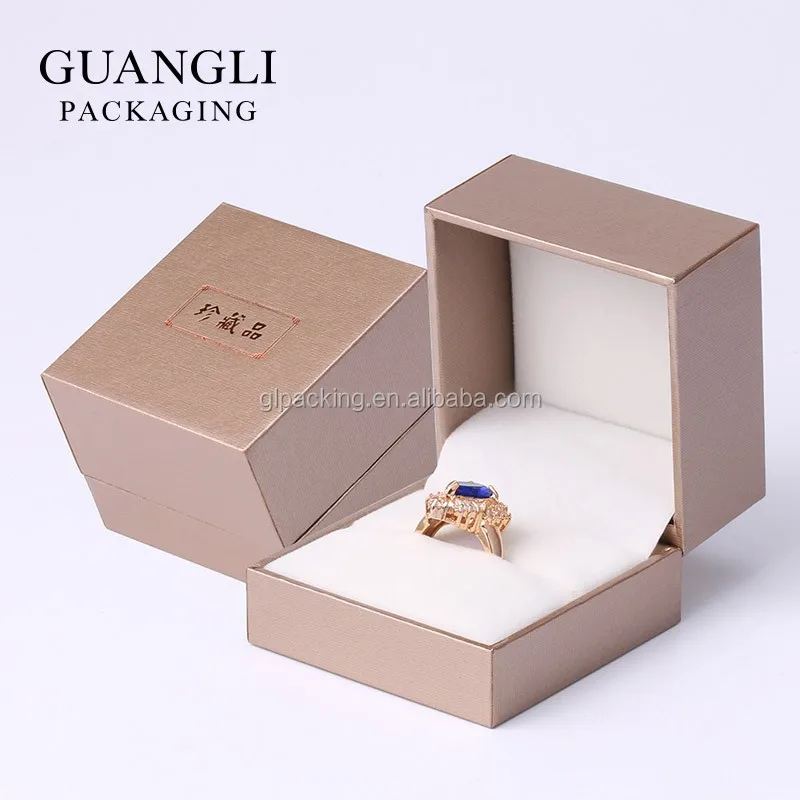 GL free logo printing packaging paper handmade ring jewelry box