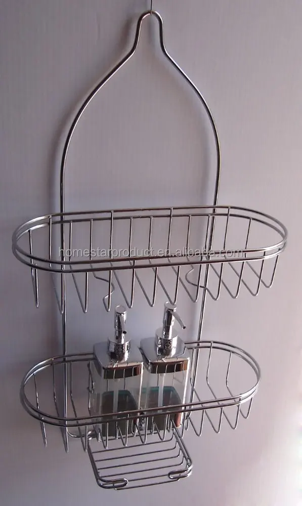 
Bathroom Use 4-tier Metal Corner Shower Caddy and tension pole caddy with 2pcs soap dispenser 
