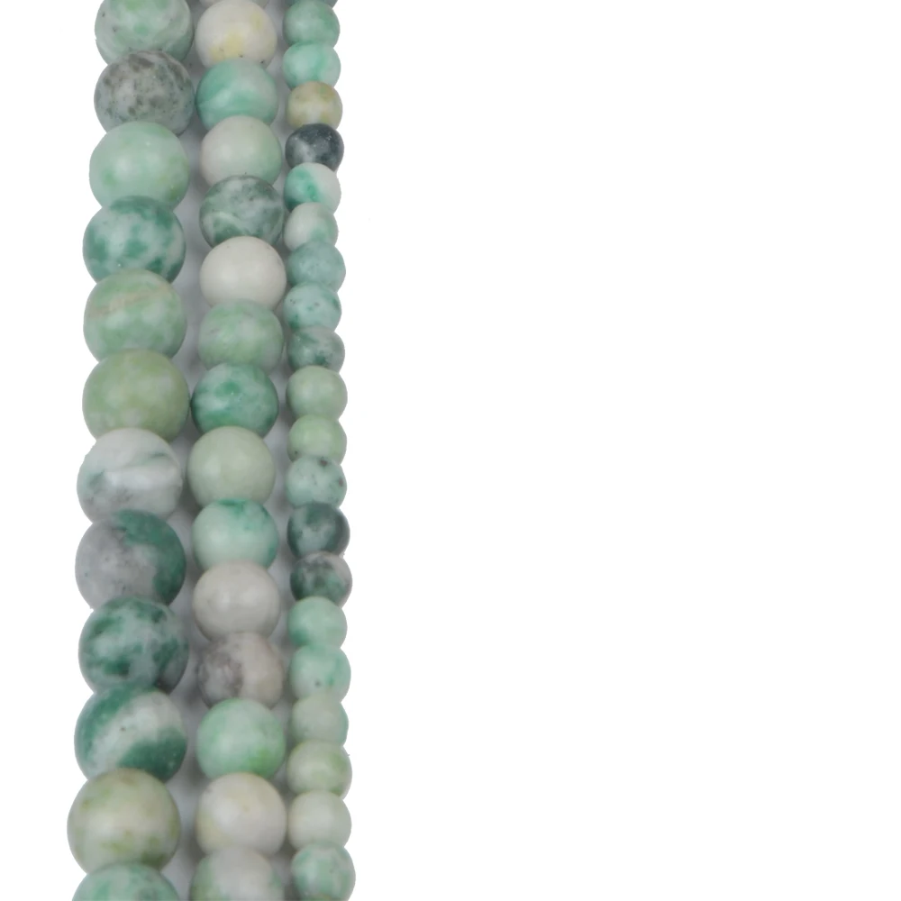 6mm 8mm 10mm Natural Stone Qinghai Jadeite Beads