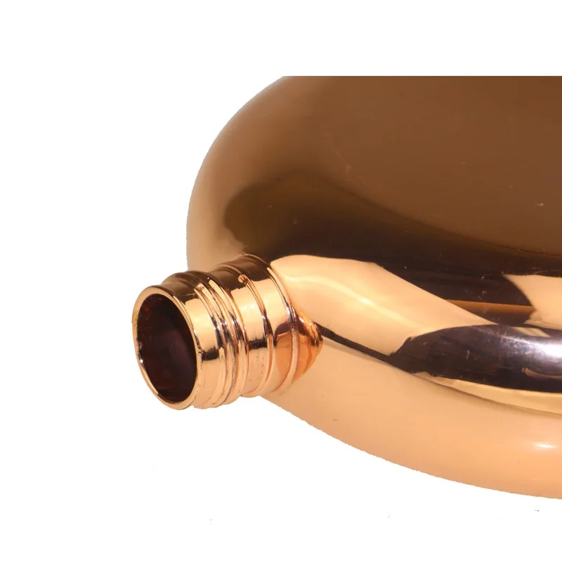 Индивидуализированная Гладкая круглая плоская фляжка из нержавеющей стали, 5 унций, Роскошная золотая плоская фляжка 3 унции, 5 унций, плоская фляжка цвета розового золота