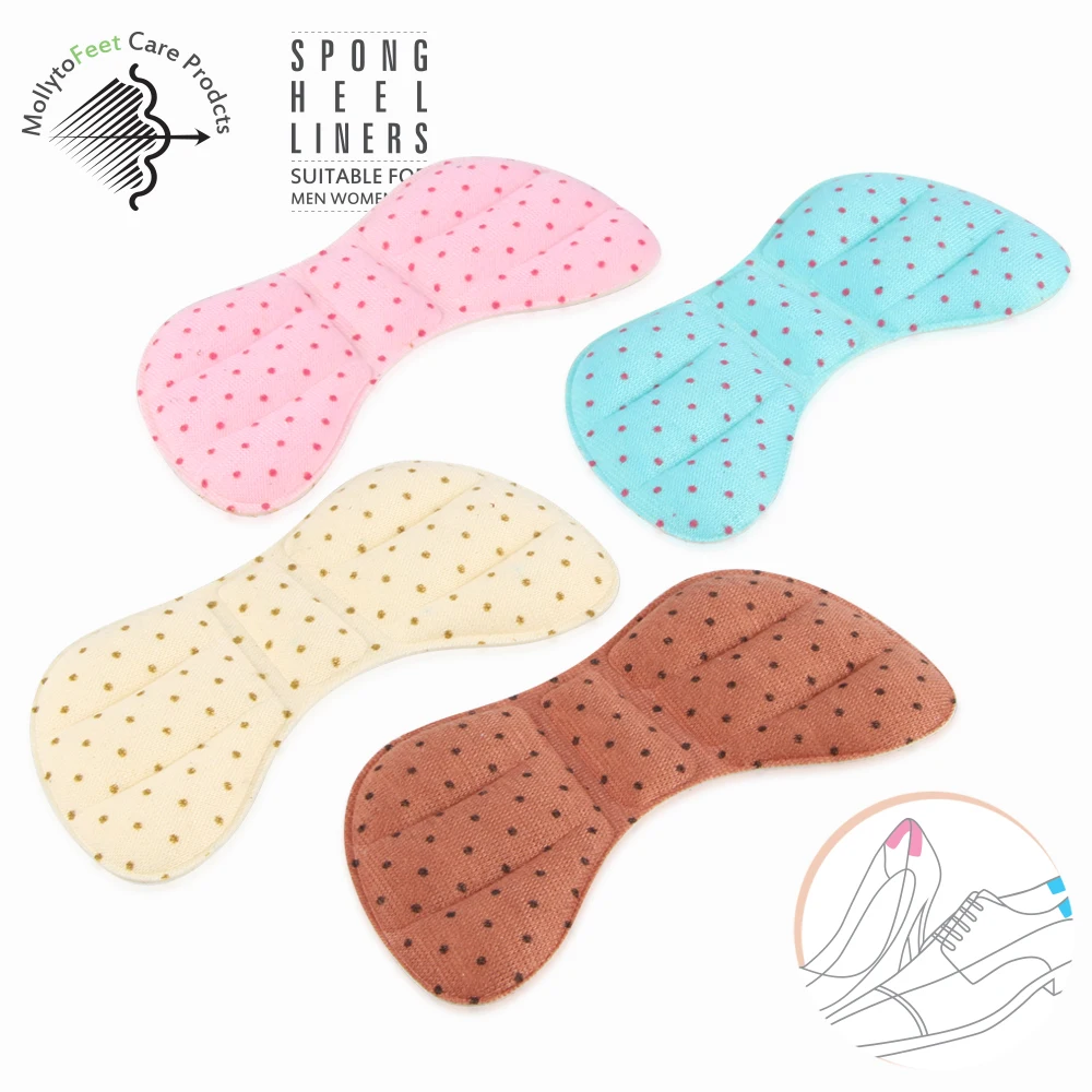 footwear foam material anti friction foot care colorful dotted shoe heel liner
