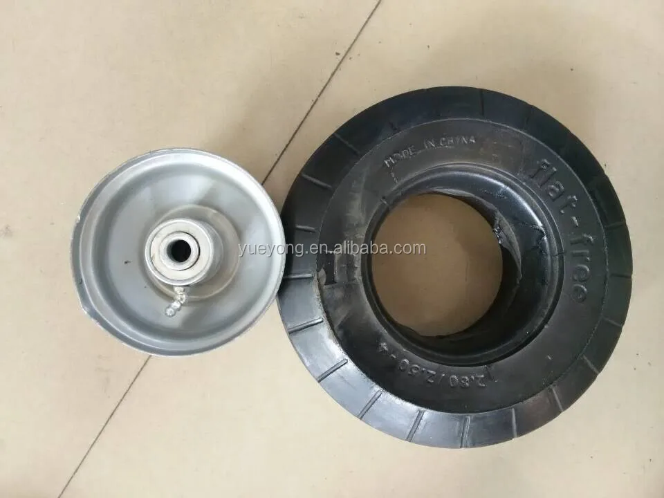 
2.80/2.50-4 sawtooth flat-free tire/8 inch 2.80/2.50-4 polyurethane wheel/PU foam wheel 