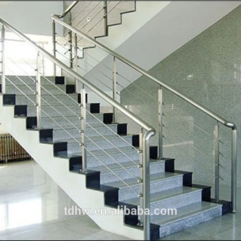 Interior Classic metal rod railing for stair/used stainless steel cable railing price