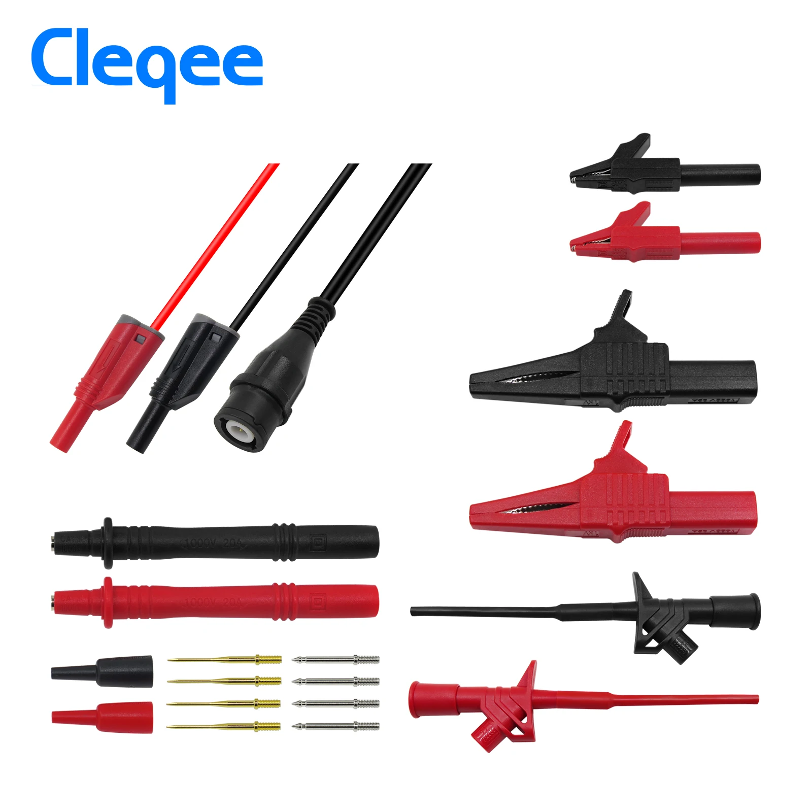 Cleqee P1800B 9-in-1 BNC Electronic Specialties Test Lead kit Automotive Test Probe Kit Universal Multimeter probe leads kit