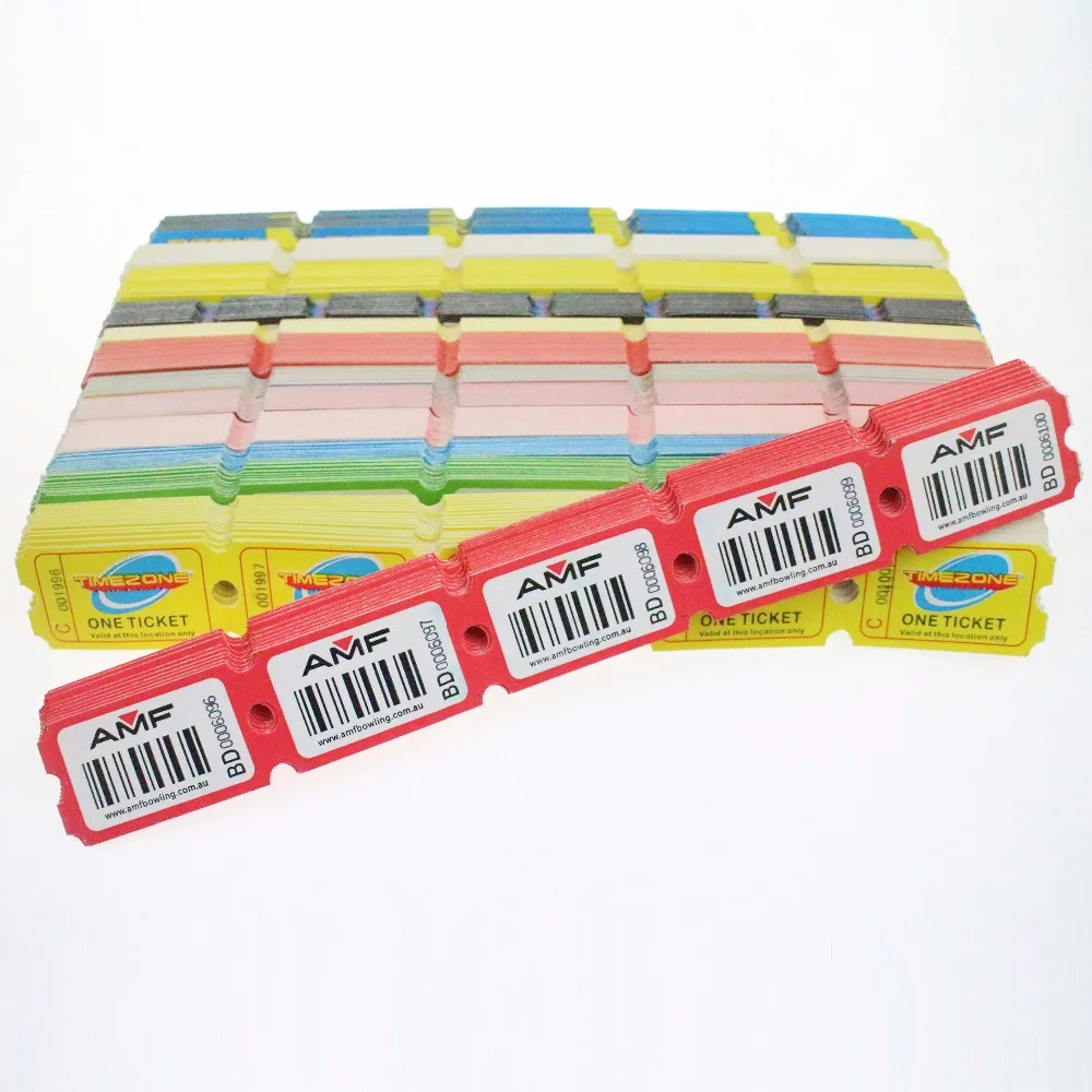 OEM Coupon Printing Paper Arcade Game Redemption Lottery Tickets Custom