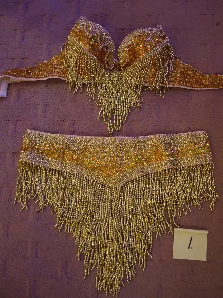 Wholesale sexy professional belly dance costume bra belt complete set