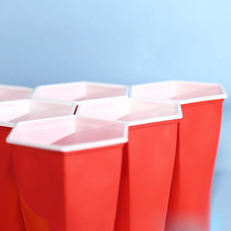 16oz square pp disposable plastic party cup red beer pong cups