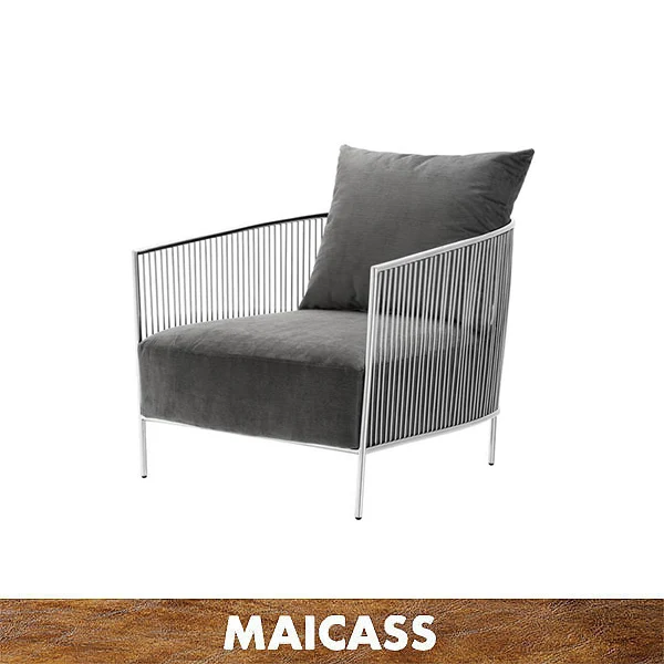 
Luxury silver frame living room armchair 