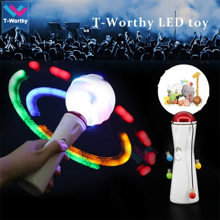 Amusement Park Festival Flashing LED Light Toy LED Ball Shaped Spinning Wand lights