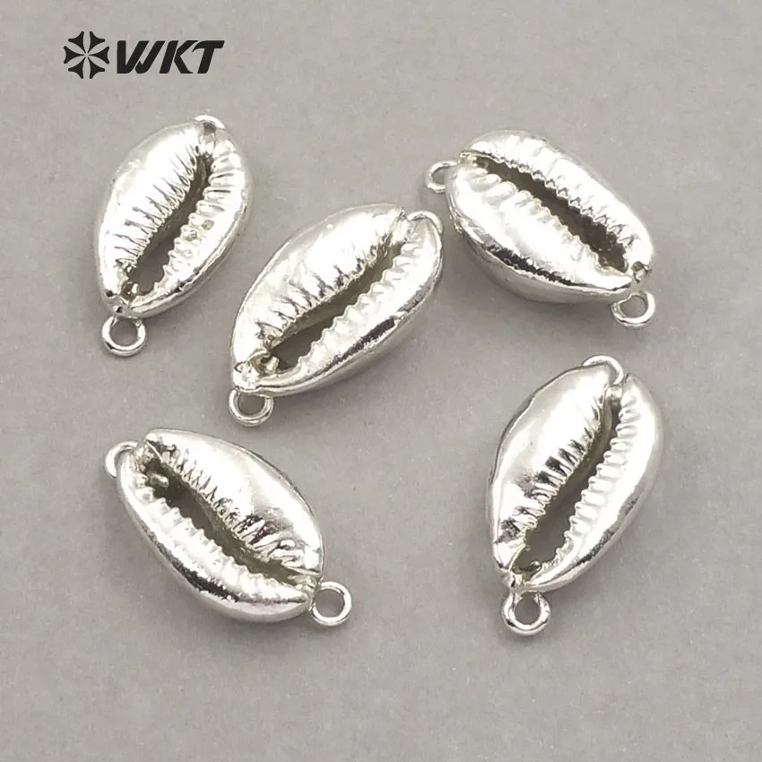 WT-JP001 In Stock! Natural Whole 24k Gold Plated Cowrie Shell Connectors For Jewelry Making