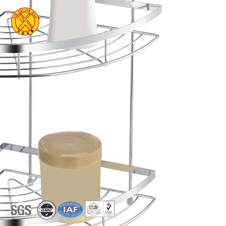 Factory price shampoo rack corner storage 3 tier metal bathroom shower shelf