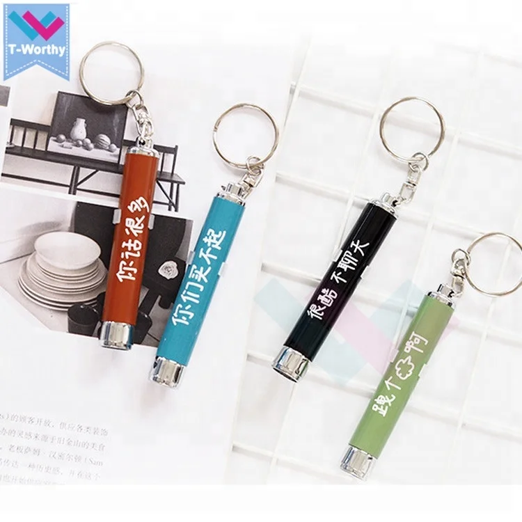 Promotional Logo Projector Torch, Mini Led Flashlight Key chain, LED Keychain Flashlight