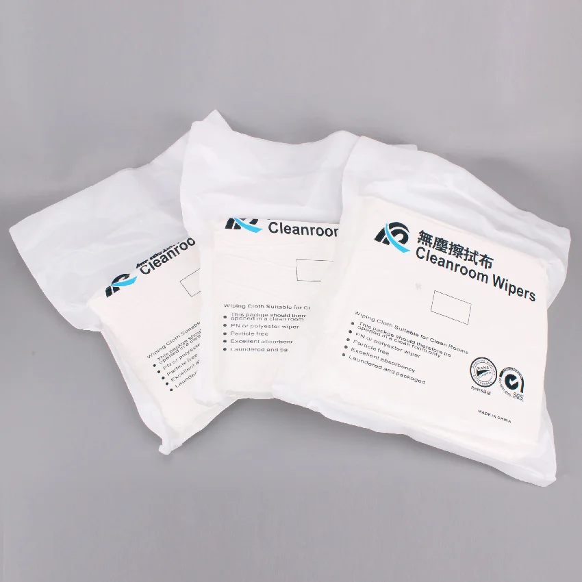 180gsm 4X4Inch Laser Cut Edge Microfiber Polyester Cleanroom Wiper