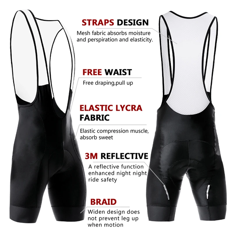 PHMAX Cycling Bib Shorts Pro Race Lightweight Bike Downhill Shorts MTB Bicycle Shorts Ropa Ciclismo 8cm Italy Grippers at Leg