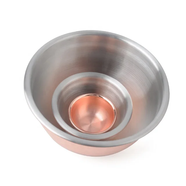 Big capacity stainless steel salad bowl set with copper or painting