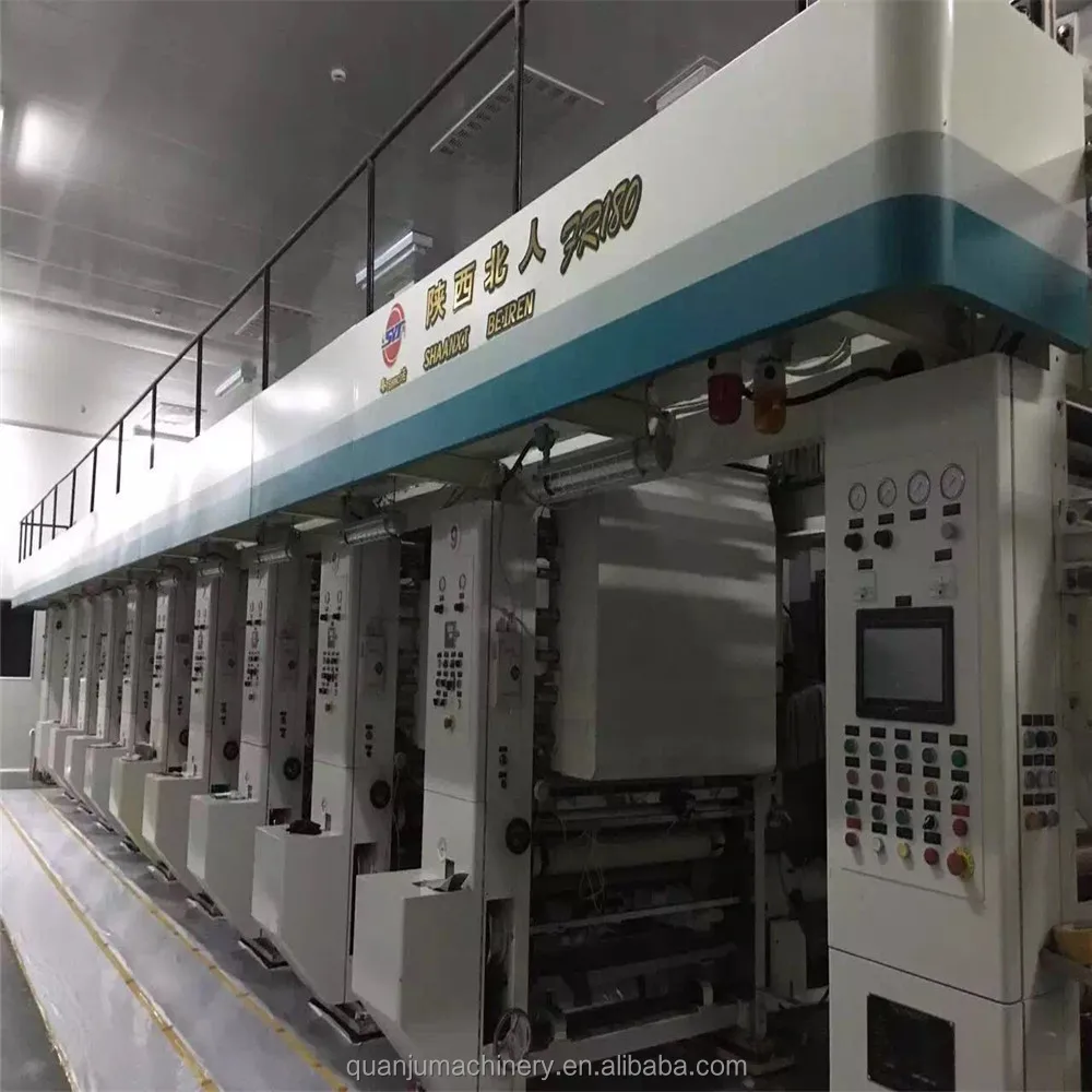 Second hand Beiren shaftless gravure printing machine 10 color