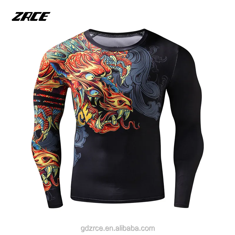 
ZRCE Brand T Shirt Men 3d Printed Chinese Style Dragon Compression Shirts Fashion Casual Party Clothing Men Plus Fitness T-shirt 