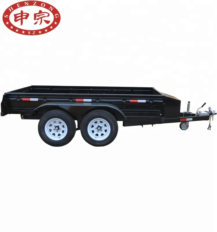 tandem vehicle hydraulic dump steel box trailer with electric brakes