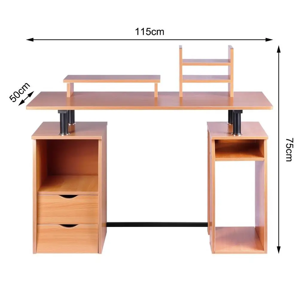 Computer Desk  Office Study Desk Computer PC Laptop Table Gaming Table with CPU Cupboard and 2 Drawers
