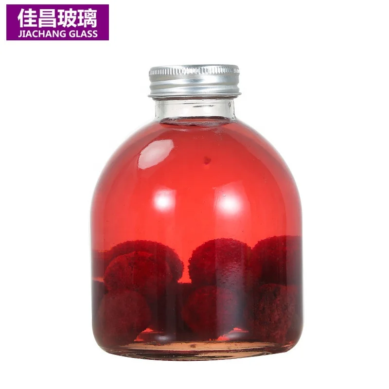 Wholesale 300ml500ml Juice Milk Bottle Beverage Glass Bottle with Lid